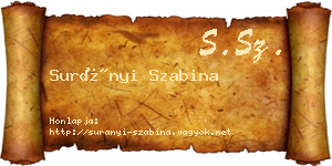 Surányi Szabina névjegykártya
